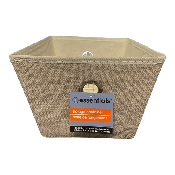 Tan Fabric 2 Pack Storage Baskets with Grommets NWT - Picture 10 of 12